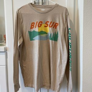 Men’s Large Old Navy Long Sleeve Shirt - Beige, Big Sur, California